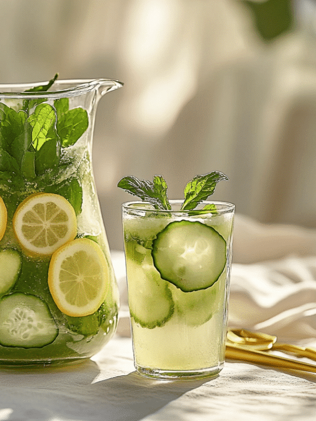 The Ultimate Guide to Weight Loss & Detox Drinks 5 A pitcher and glass filled with ice water hack recipe on a sunlit table.