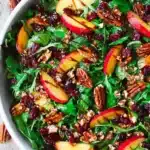 Apple Cranberry Pecan Salad with Honey-Orange Dressing: A Crisp and Colorful Holiday Side 5 This Apple Cranberry Pecan Salad brings together crisp apples, sweet cranberries, and crunchy pecans tossed with fresh greens and a light balsamic dressing โ a perfect balance of sweet and tangy flavors.