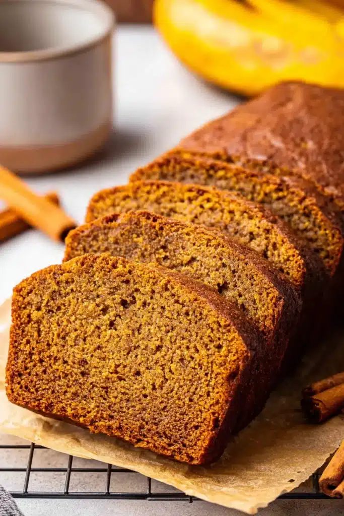 This Pumpkin Banana Bread is the best of both worlds — soft, moist, and full of warm spice flavor. The sweetness of ripe bananas blends perfectly with pumpkin puree for a cozy fall treat you’ll want all year round.