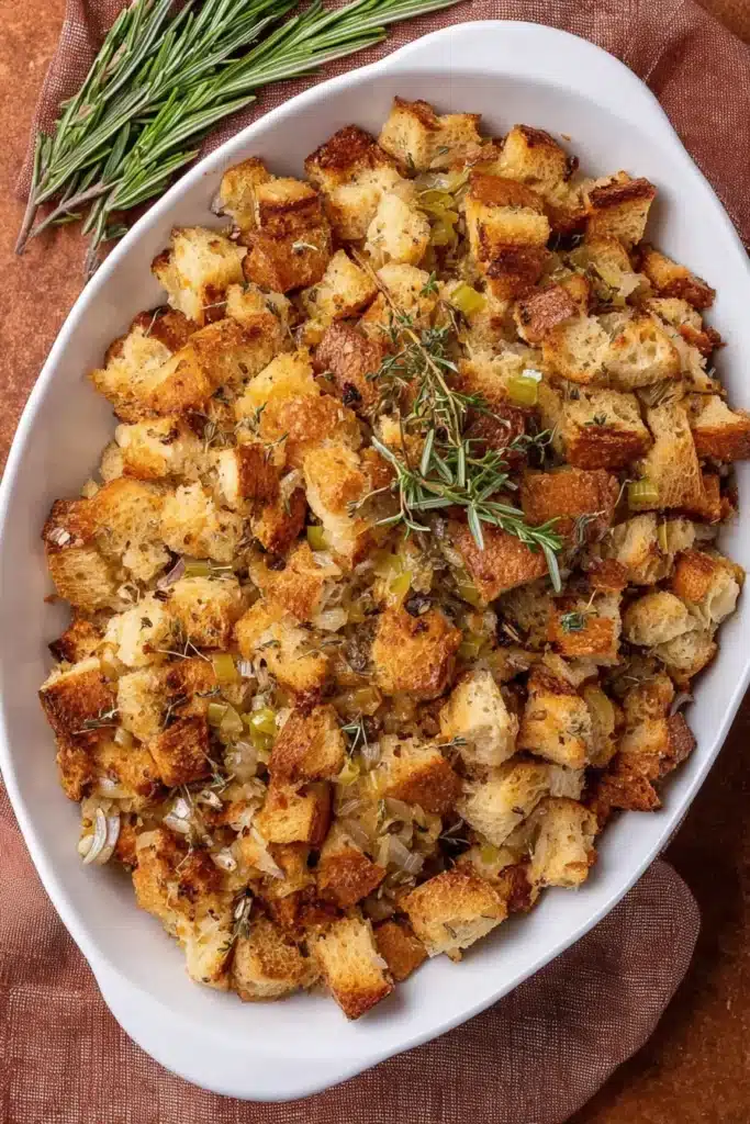 Grandma’s Thanksgiving Turkey Stuffing: A Classic Family Recipe That Never Fails 8 A golden, savory turkey stuffing just like Grandma used to make — filled with herbs, butter, and bread cubes baked to perfection for your Thanksgiving feast.