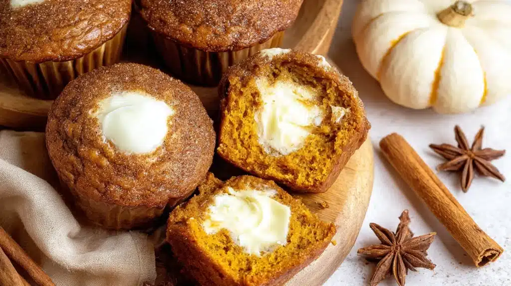 Pumpkin Cream Cheese Muffins: Better Than Starbucks 4 These Pumpkin Cream Cheese Muffins are the ultimate fall treat — perfectly spiced, irresistibly moist, and filled with a rich cheesecake center that melts in your mouth.