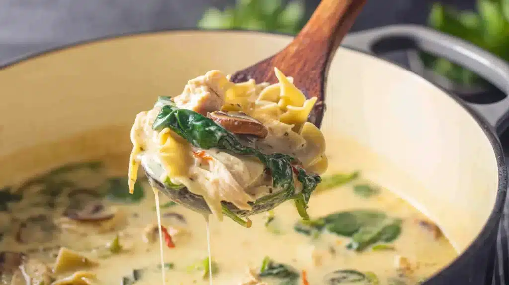 This creamy White Chicken Lasagna Soup combines tender chicken, spinach, and lasagna noodles in a luscious cheesy broth — a cozy twist on the classic Italian favorite.