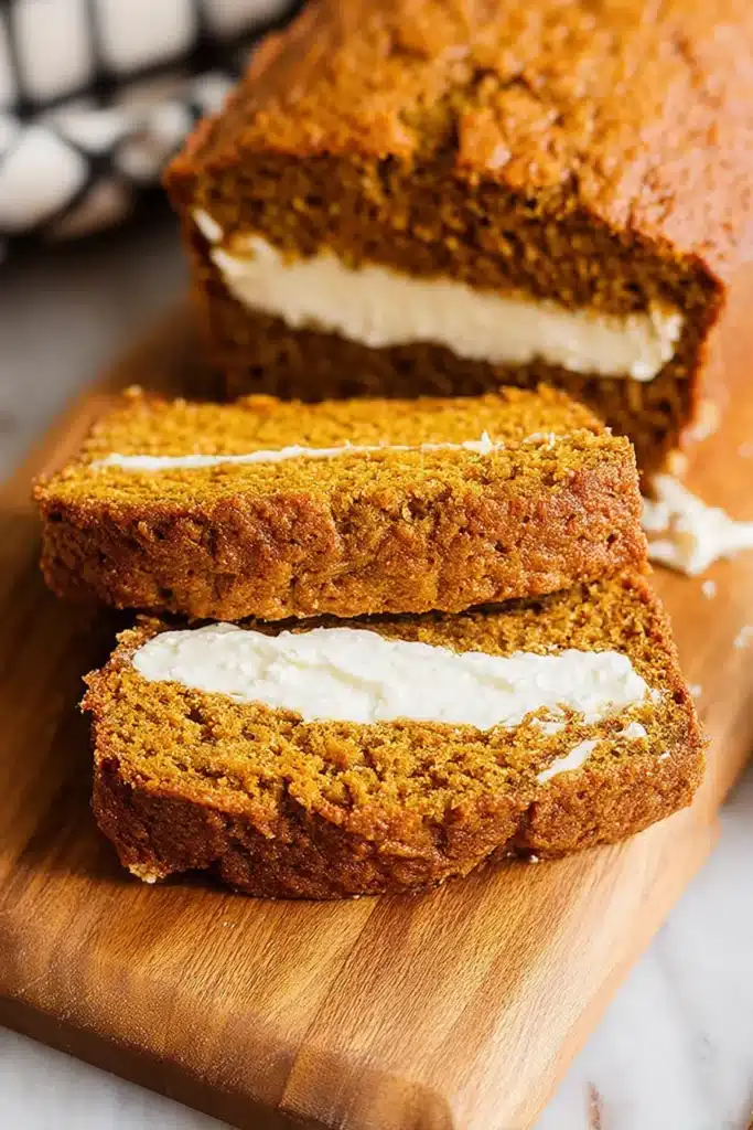 This Pumpkin Bread with Cream Cheese Filling is rich, moist, and full of cozy fall spices — perfectly balanced by a sweet, tangy cream cheese center. A fall favorite that’s as beautiful as it is delicious.