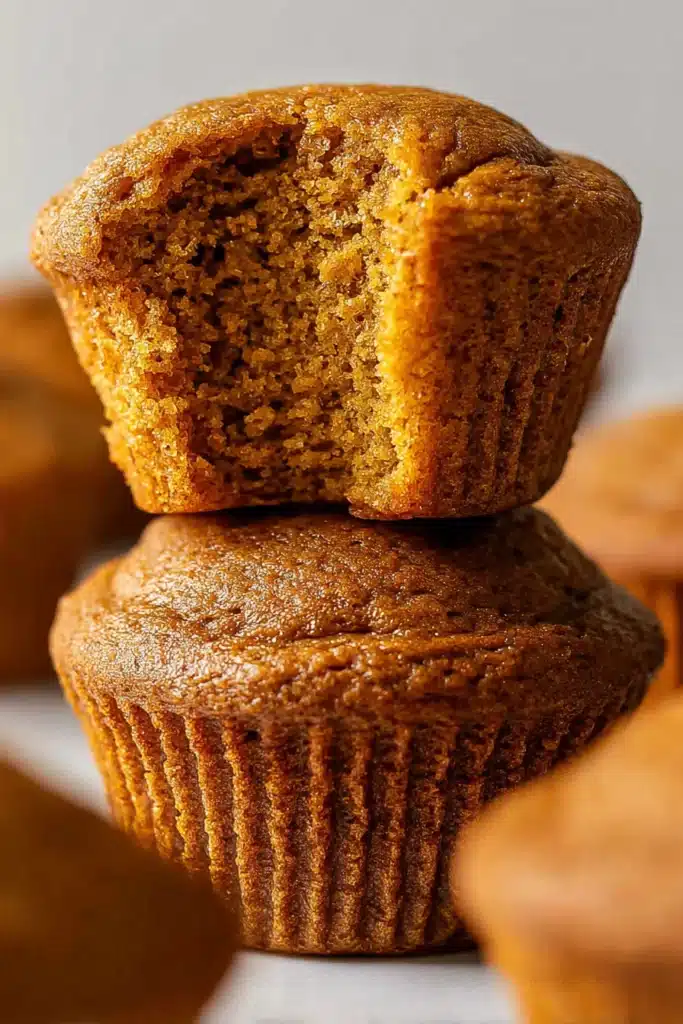 These soft and moist Pumpkin Muffins are perfectly spiced with cinnamon and nutmeg — the ultimate fall treat for breakfast or dessert.