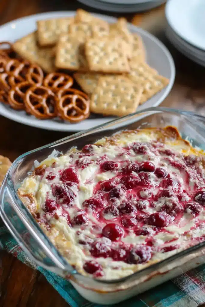 Creamy, cheesy, and bursting with cranberry flavor — this Cranberry Cream Cheese Dip is the ultimate crowd-pleasing holiday appetizer to pair with crackers or pretzels.