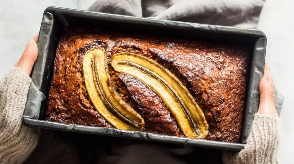 Eggless Banana Bread: Moist, Fluffy, and Foolproof 4 This Eggless Banana Bread is soft, moist, and rich in banana flavor — beautifully topped with caramelized banana slices for a bakery-style touch.