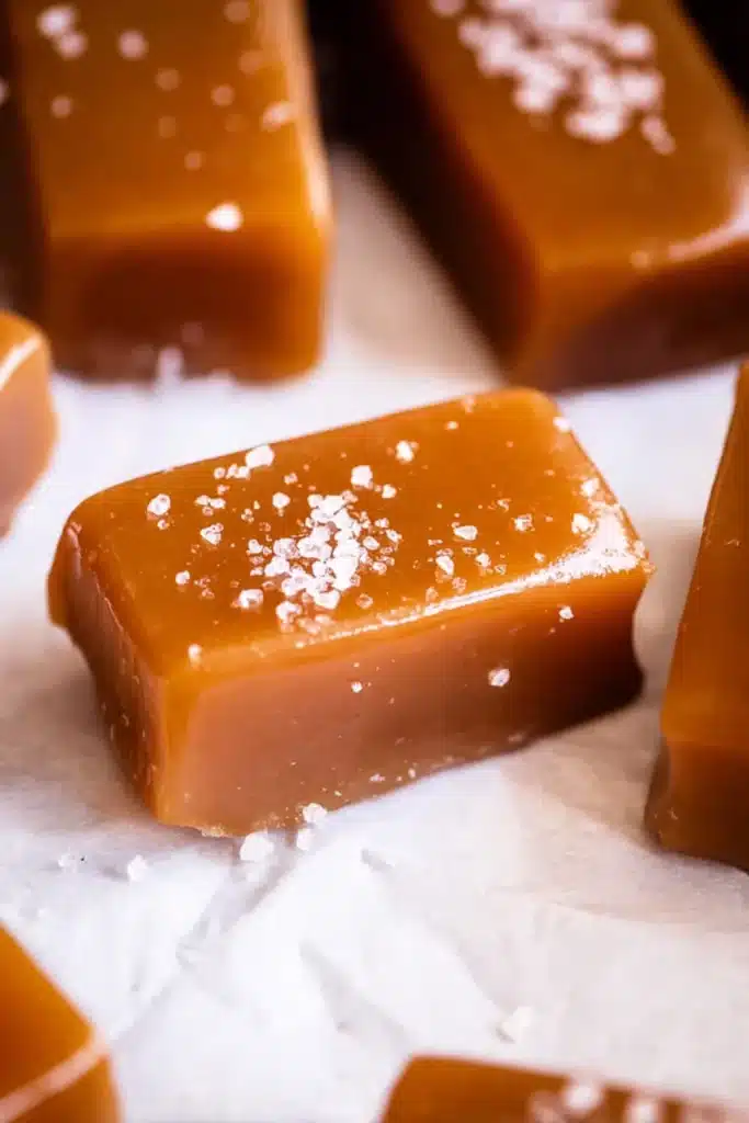 Soft Homemade Caramel Candy for Christmas: Buttery, Chewy, and Melt-In-Your-Mouth Perfect 6 These homemade Christmas caramels are rich, buttery, and perfectly chewy — finished with a sprinkle of sea salt for the ultimate festive candy treat.