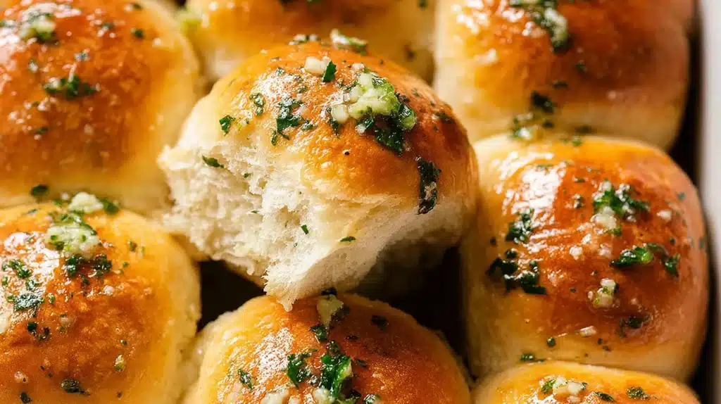 Garlic Butter Bread Rolls That Transform Any Holiday Dinner 4 Soft, fluffy garlic butter bread rolls brushed with a rich buttery herb topping.