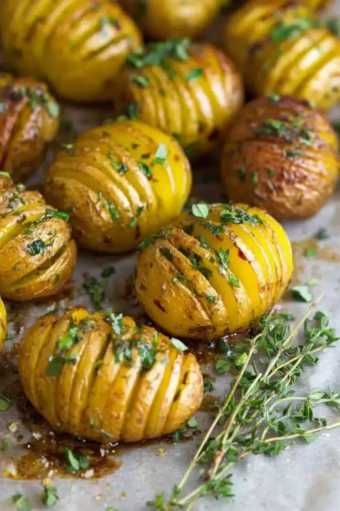 Herb Roasted Potatoes: A Delicious and Crispy Holiday Side Dish 7 Crispy herb roasted baby potatoes made with fresh herbs, garlic, and olive oil. A simple and delicious side dish perfect for dinners, gatherings, and holidays.