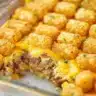 This Tater Tot Breakfast Casserole is layered with crispy tater tots, fluffy eggs, melted cheese, and savory sausage — a hearty, crowd-pleasing breakfast bake that’s easy to make ahead.