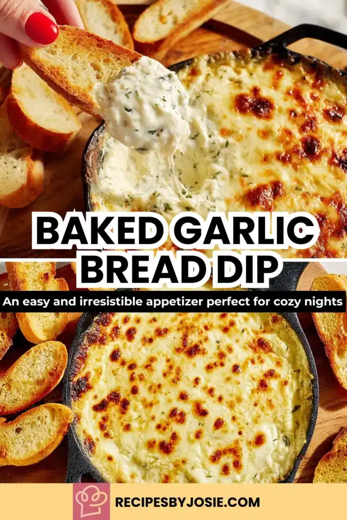Baked Garlic Bread Dip | Cheesy Skillet Appetizer