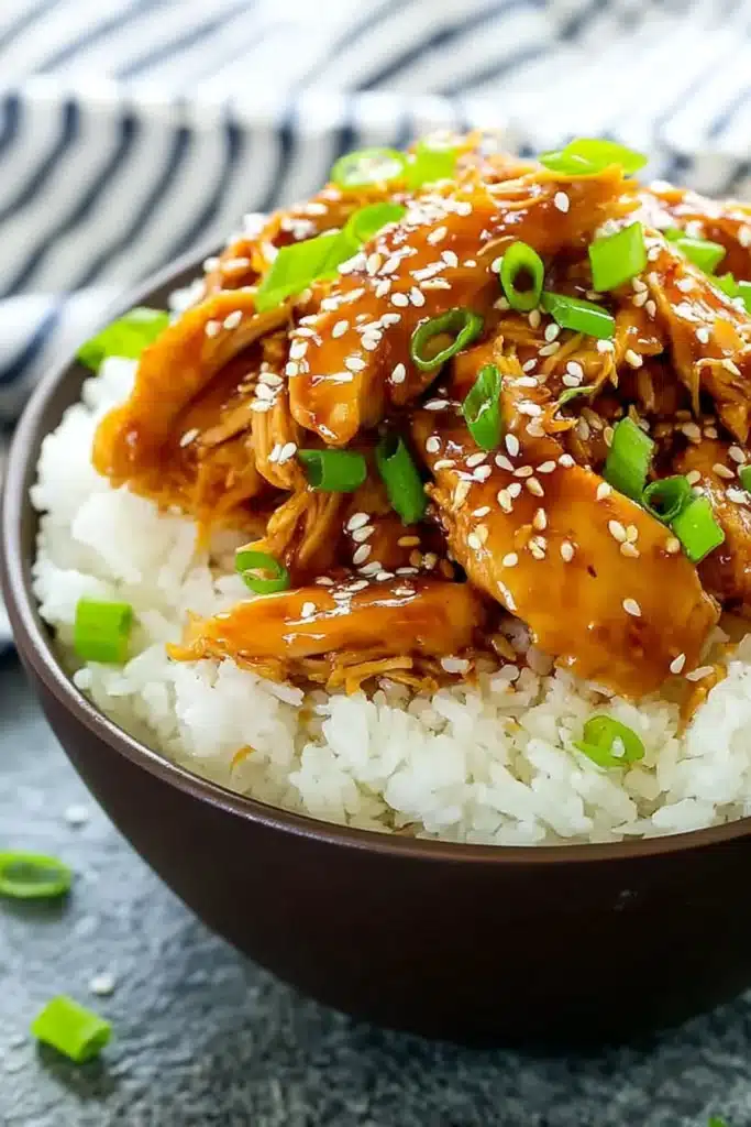Dump and Go Crockpot Teriyaki Chicken Easy Slow Cooker Dinner for Busy Days 7 Simple dump-and-go crockpot teriyaki chicken, slow-cooked until tender and topped with sesame seeds and green onions.