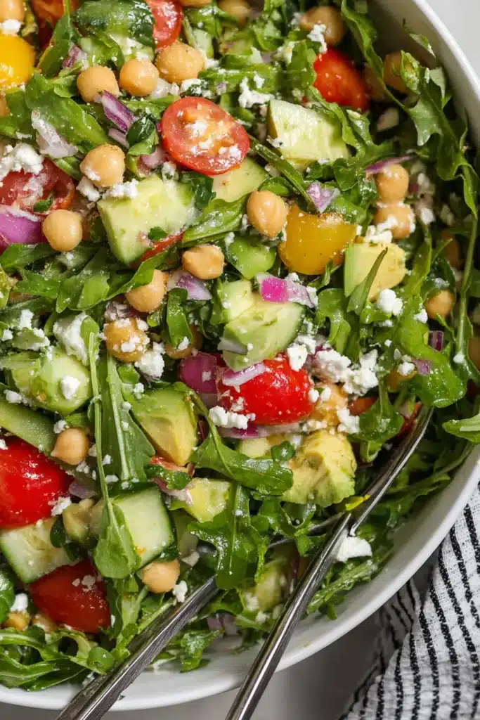 Chickpea Feta Avocado Salad A Nourishing Bowl Perfect for Healthy Meal Ideas 7 A colorful mix of chickpeas, creamy avocado, crisp veggies, and tangy feta tossed in a fresh vinaigrette.
