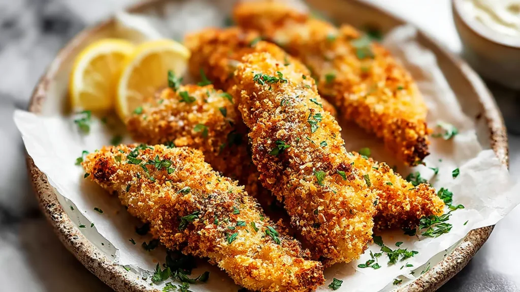 Perfectly crispy, golden baked chicken tenders made at home with simple ingredients.