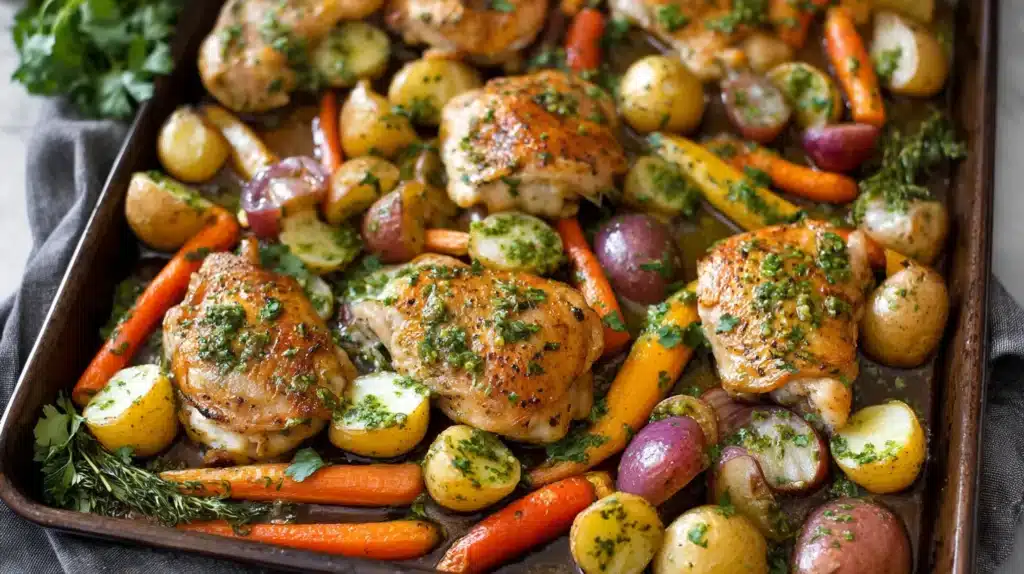 Herb Roasted Chicken With Spring Veggies That Fill Your Kitchen With the Best Spring Flavors 7 Golden herb-roasted chicken paired with tender spring vegetables for a fresh, vibrant, and wholesome meal.