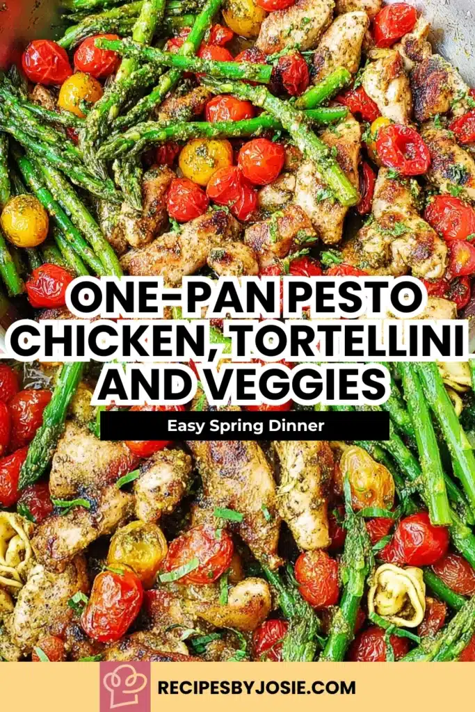 One-Pan Pesto Chicken with Tortellini and Veggies | Easy Spring Dinner